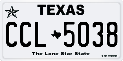 TX license plate CCL5038