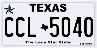 TX license plate CCL5040