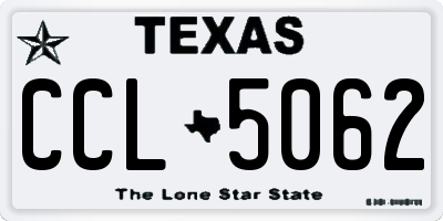 TX license plate CCL5062