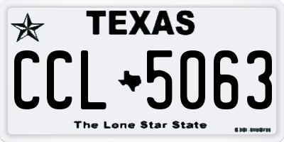 TX license plate CCL5063