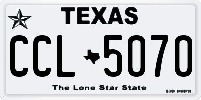TX license plate CCL5070