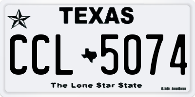 TX license plate CCL5074