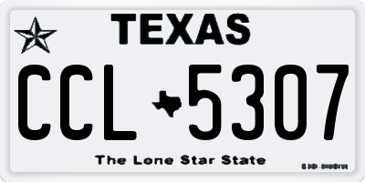 TX license plate CCL5307