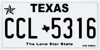 TX license plate CCL5316