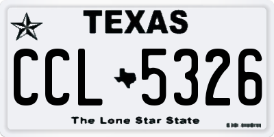 TX license plate CCL5326