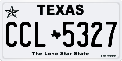TX license plate CCL5327