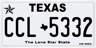 TX license plate CCL5332
