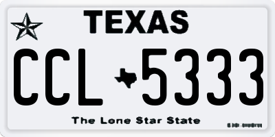 TX license plate CCL5333