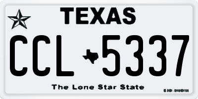 TX license plate CCL5337