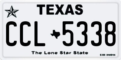 TX license plate CCL5338