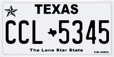 TX license plate CCL5345