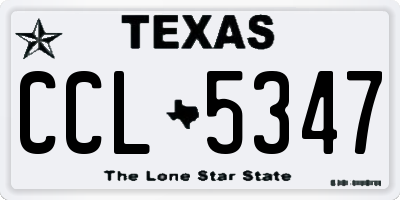 TX license plate CCL5347