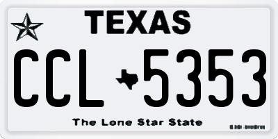 TX license plate CCL5353