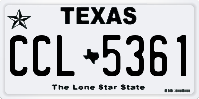TX license plate CCL5361