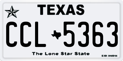TX license plate CCL5363