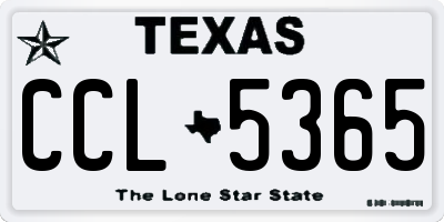 TX license plate CCL5365
