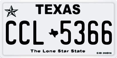 TX license plate CCL5366