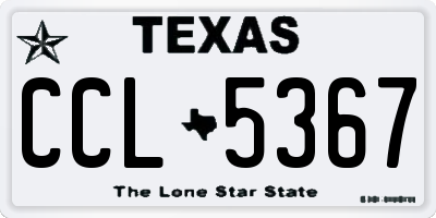 TX license plate CCL5367