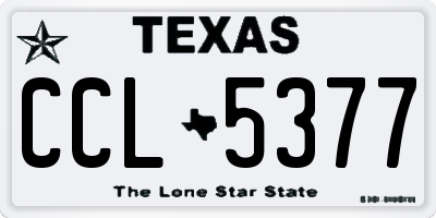 TX license plate CCL5377