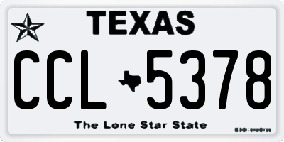 TX license plate CCL5378