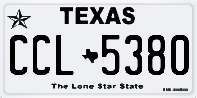 TX license plate CCL5380