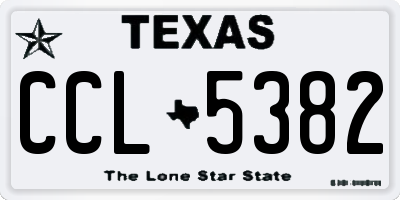 TX license plate CCL5382