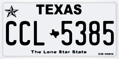 TX license plate CCL5385