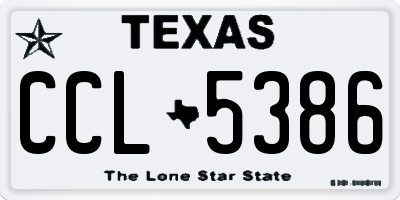 TX license plate CCL5386