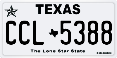 TX license plate CCL5388