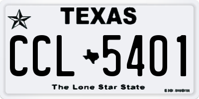 TX license plate CCL5401