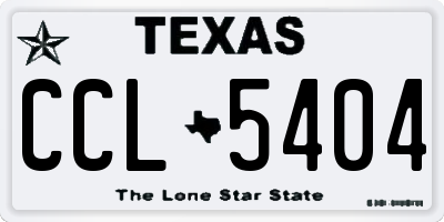 TX license plate CCL5404