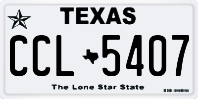 TX license plate CCL5407