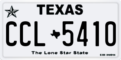 TX license plate CCL5410