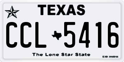 TX license plate CCL5416