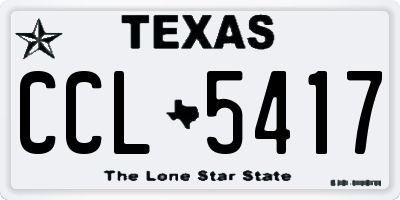 TX license plate CCL5417
