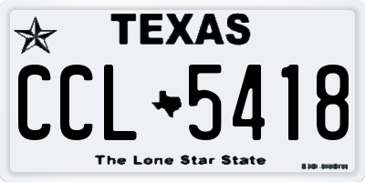 TX license plate CCL5418
