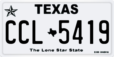 TX license plate CCL5419