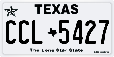 TX license plate CCL5427