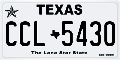 TX license plate CCL5430