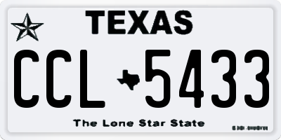TX license plate CCL5433
