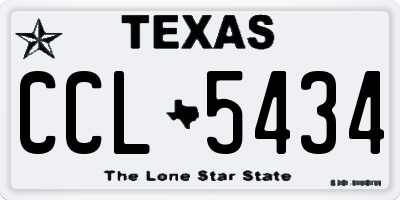 TX license plate CCL5434