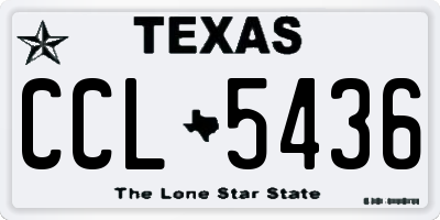 TX license plate CCL5436