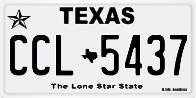TX license plate CCL5437
