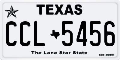 TX license plate CCL5456