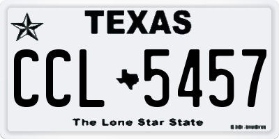 TX license plate CCL5457