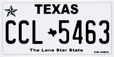 TX license plate CCL5463