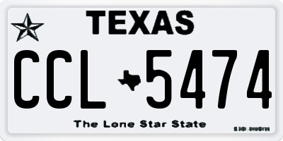 TX license plate CCL5474