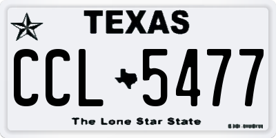 TX license plate CCL5477