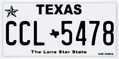 TX license plate CCL5478
