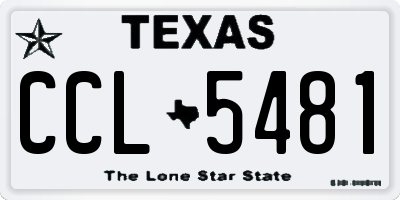 TX license plate CCL5481